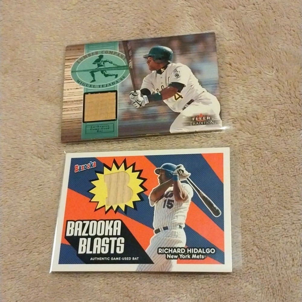 2002 and 2005 Used Bat Cards Miguel Tejada Richard Hidalgo MLB